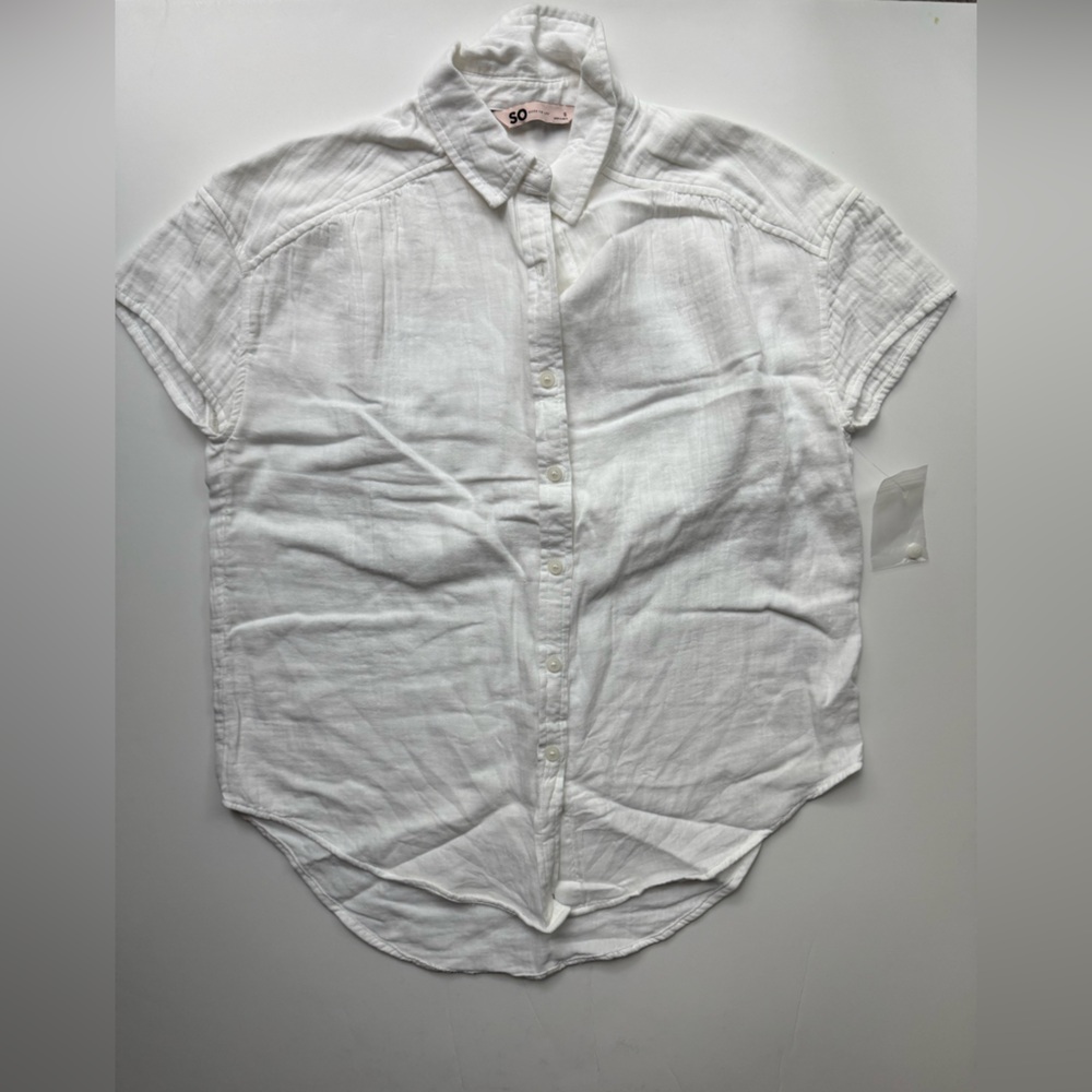 SO Crisp White Collared Shirt